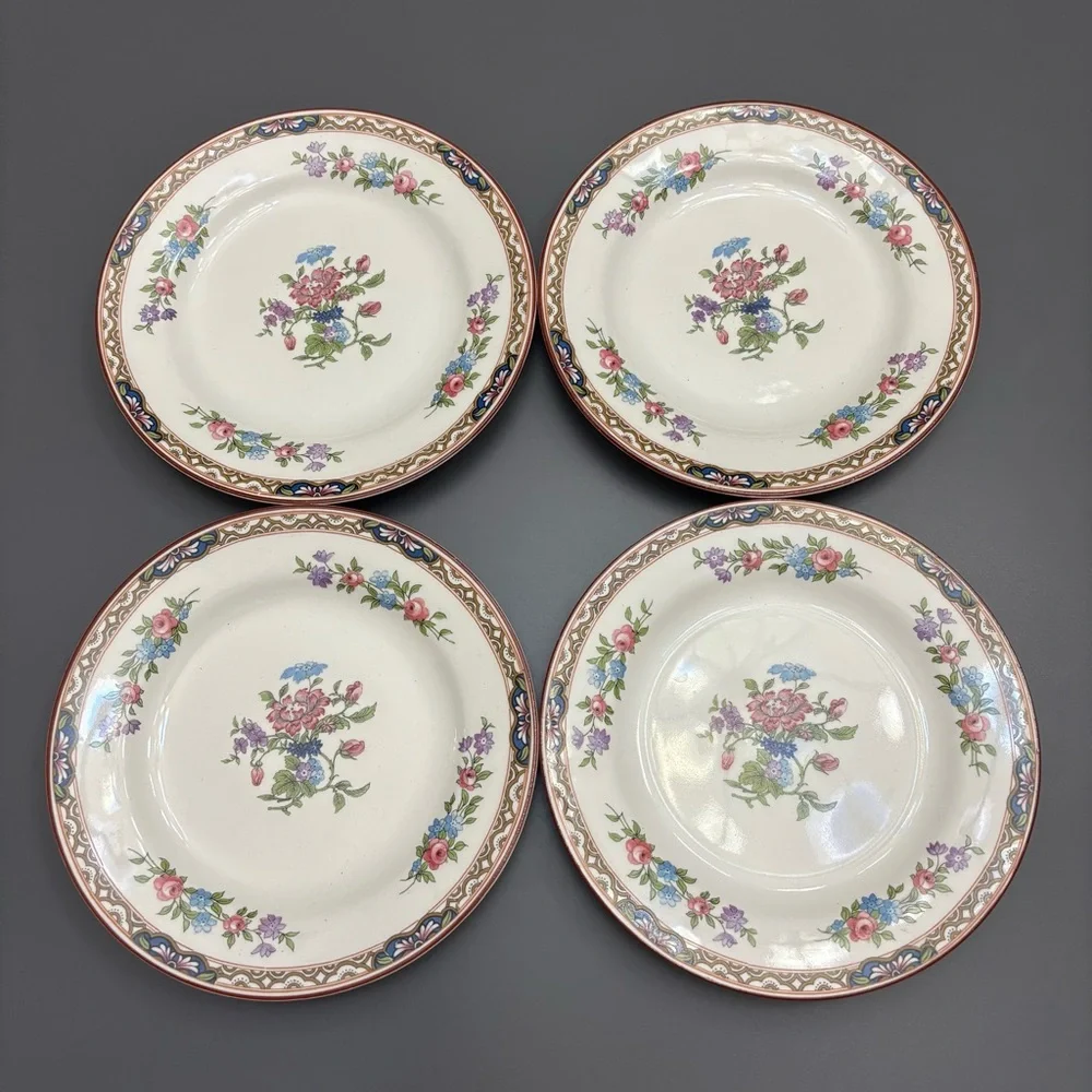 JG MEAKIN appetiser plates 6” SOL SUN 391413 FLORAL lot of 4 VNTG made England